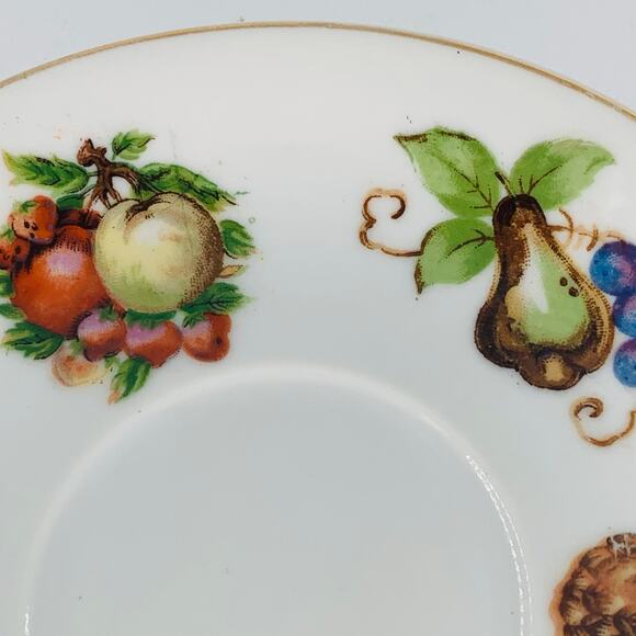Fruit Tea Cup Saucer Plate Japan 1950s Berries Motif Orchard Demitasse China - Picture 5 of 7
